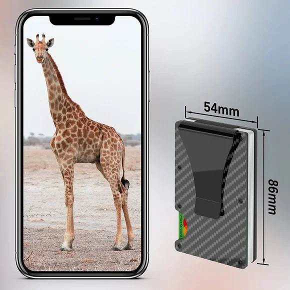 ✨✨BRAND NEW Mens Slim Wallet Minimalist RFID Blocking Money Clip Carbon … - Picture 5 of 8